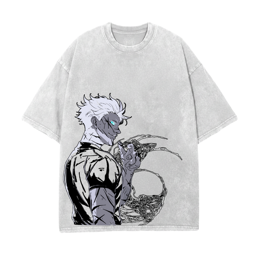 GOJO GRAY OVERSIZE ТЕНИСКА - JUJUTSU KAISEN