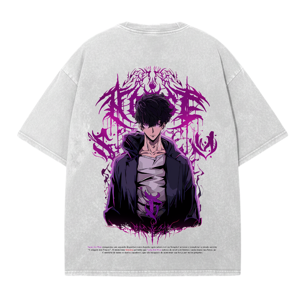 JINWOO GRAY OVERSIZE ТЕНИСКА - SOLO LEVELING