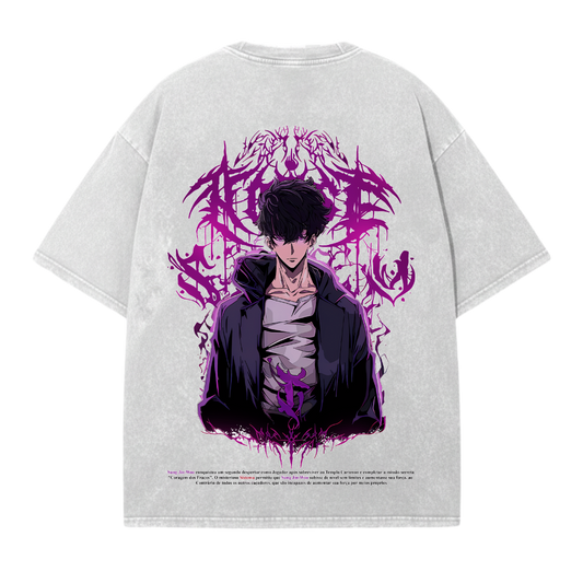 JINWOO GRAY OVERSIZE ТЕНИСКА - SOLO LEVELING