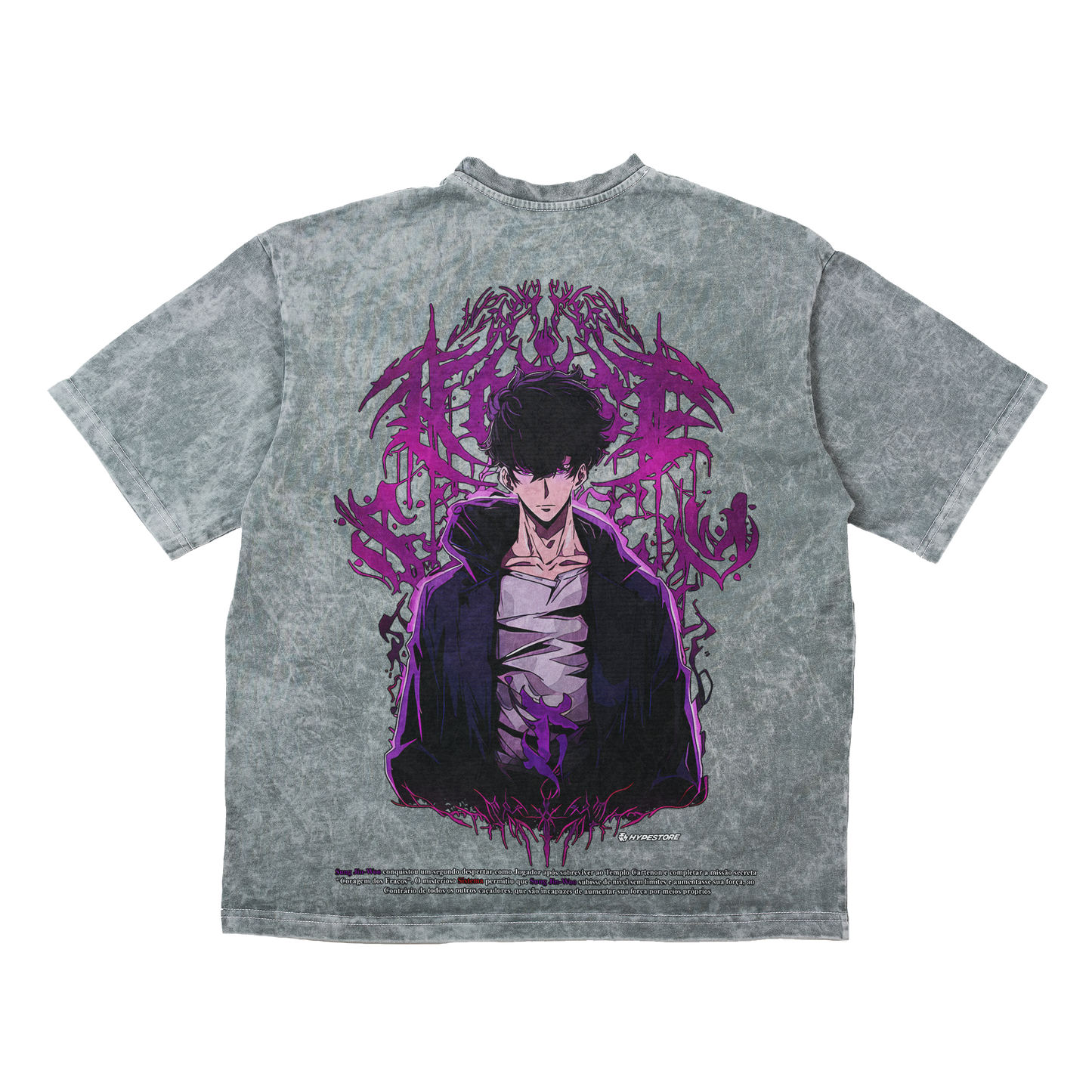 JINWOO GRAY OVERSIZE ТЕНИСКА - SOLO LEVELING