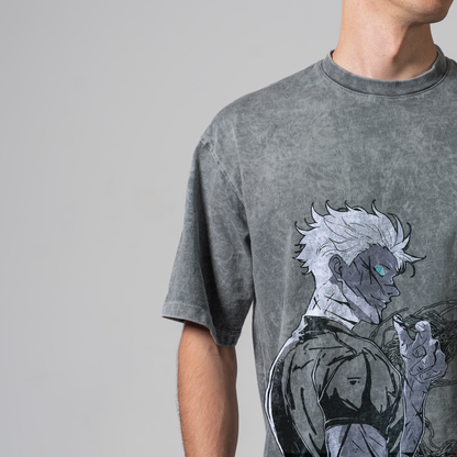GOJO GRAY OVERSIZE ТЕНИСКА - JUJUTSU KAISEN