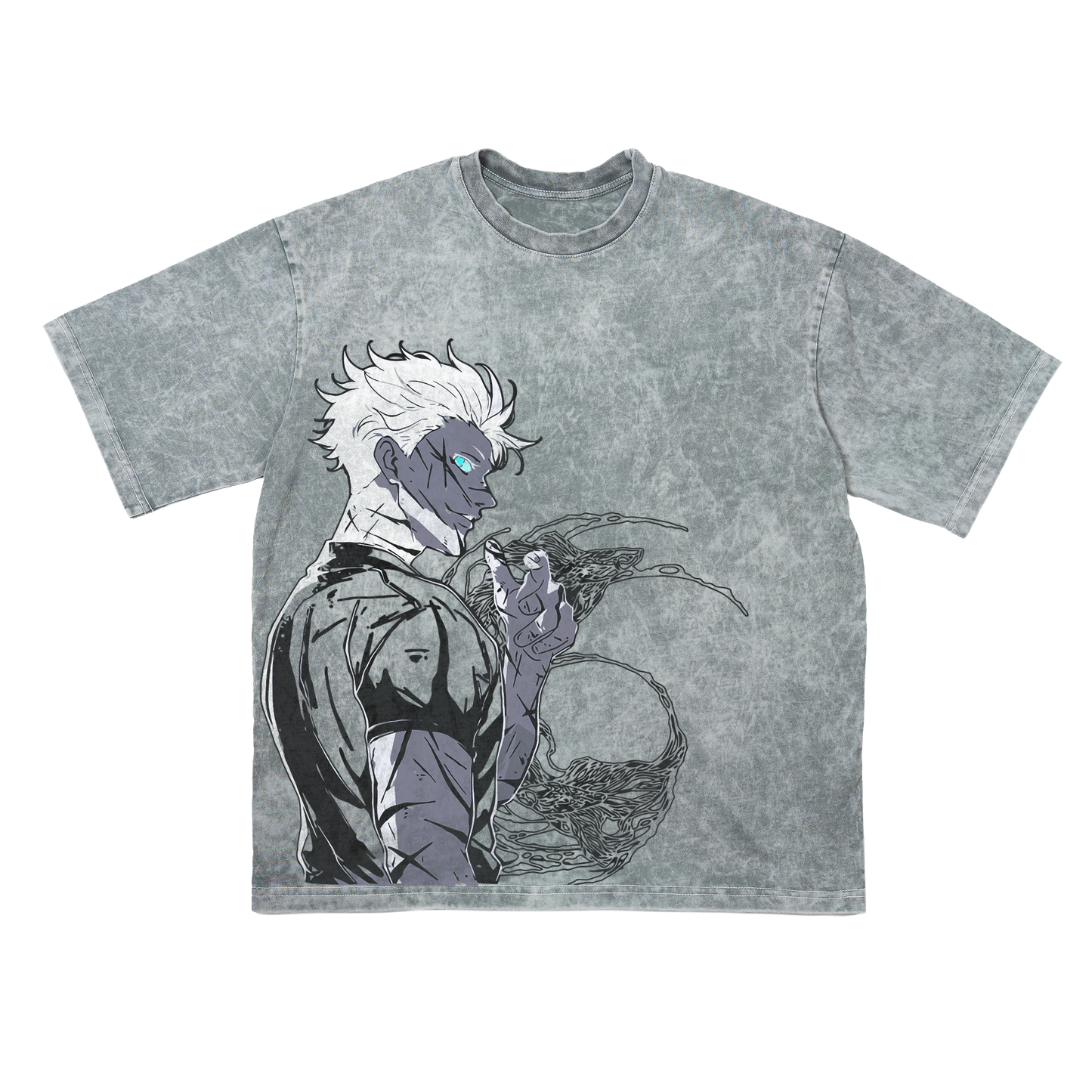 GOJO GRAY OVERSIZE ТЕНИСКА - JUJUTSU KAISEN